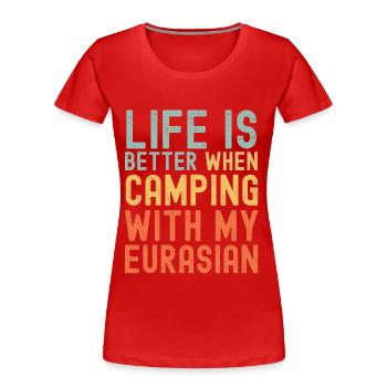 Eurasian Camping retro vintage - Women's Premium Organic T-Shirt - red - Front - Mia (176cm)