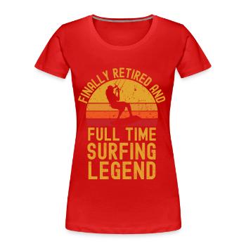 Kitesurfen Rente retro vintage - Frauen Premium Bio T-Shirt - Rot - Vorne - Mia (176cm)