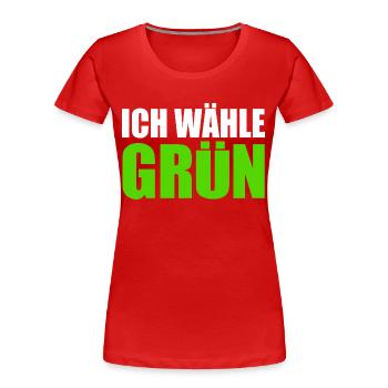 ich wähle grün - Frauen Premium Bio T-Shirt - Rot - Vorne - Mia (176cm)