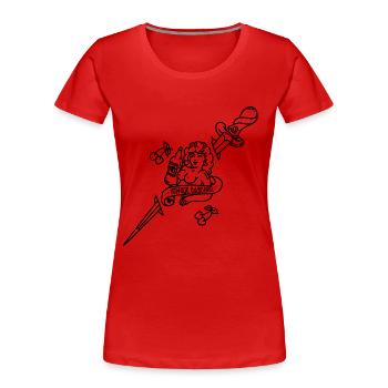 Vintage Addiction - T-shirt bio Premium Femme - rouge - Devant - Mia (176cm)