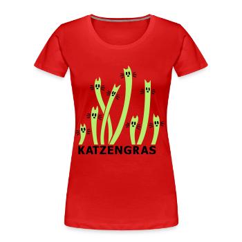 Herbe à chat 2 - T-shirt bio Premium Femme - rouge - Devant - Mia (176cm)