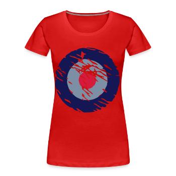 Mod signe vintage - T-shirt bio Premium Femme - rouge - Devant - Mia (176cm)