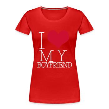 i love my boy - Frauen Premium Bio T-Shirt - Rot - Vorne - Mia (176cm)
