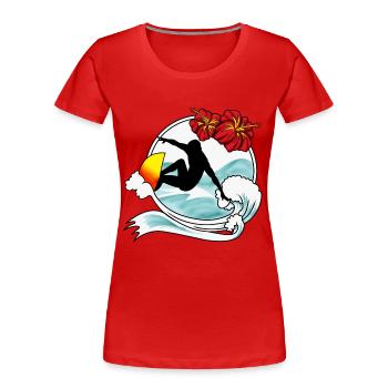 surf - T-shirt bio Premium Femme - rouge - Devant - Mia (176cm)