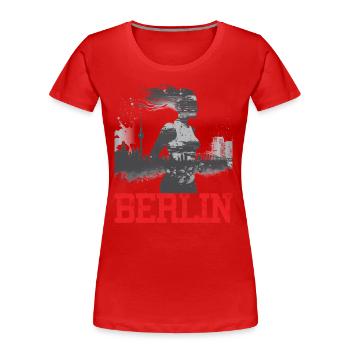 Berlin Marathon Runner Running Shirt for Women - Women's Premium Organic T-Shirt - red - Front - Mia (176cm)
