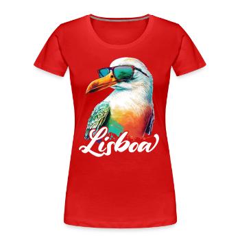 Lisboa Portugal Urlaub Möwe mit Sonnenbrille - Frauen Premium Bio T-Shirt - Rot - Vorne - Mia (176cm)