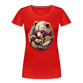 Bear Family Bear Mom Daughter Protection and Love - Women's Premium Organic T-Shirt - red - Front - Mia (176cm)