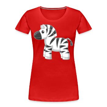 Süßes kleines Zebra - Frauen Premium Bio T-Shirt - Rot - Vorne - Mia (176cm)