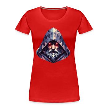 Portrait Magicien Sorcier Jeu de rôle - T-shirt bio Premium Femme - rouge - Devant - Mia (176cm)