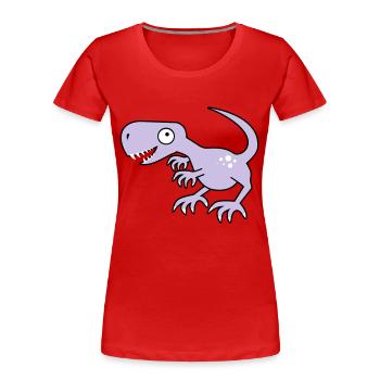 Dinosaur, dinosaur, Tyrannosaurus Rex - Women's Premium Organic T-Shirt - red - Front - Mia (176cm)