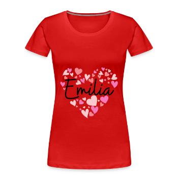 Ich liebe Emilia - Frauen Premium Bio T-Shirt - Rot - Vorne - Mia (176cm)