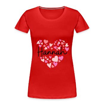 Ich liebe Hannah - Frauen Premium Bio T-Shirt - Rot - Vorne - Mia (176cm)
