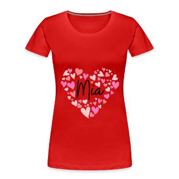 Ich liebe Mia - Frauen Premium Bio T-Shirt - Rot - Vorne - Mia (176cm)