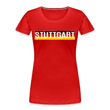 STUTTGART STUTTGART BADEN WÜRTTEMBERG GERMANY - Women's Premium Organic T-Shirt - red - Front - Mia (176cm)