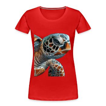 Tortue marine - T-shirt bio Premium Femme - rouge - Devant - Mia (176cm)