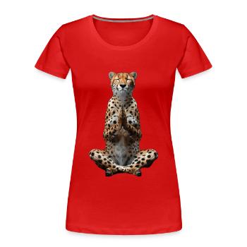 Guépard - T-shirt bio Premium Femme - rouge - Devant - Mia (176cm)