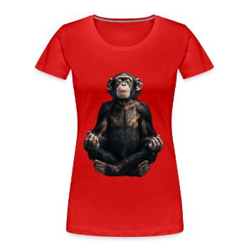Schimpanse - Frauen Premium Bio T-Shirt - Rot - Vorne - Mia (176cm)