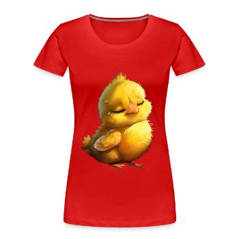 Huhn - Frauen Premium Bio T-Shirt - Rot - Vorne - Mia (176cm)
