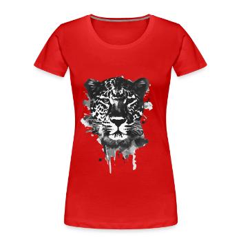 Léopard - T-shirt bio Premium Femme - rouge - Devant - Mia (176cm)