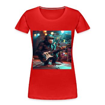 Schimpanse - Frauen Premium Bio T-Shirt - Rot - Vorne - Mia (176cm)