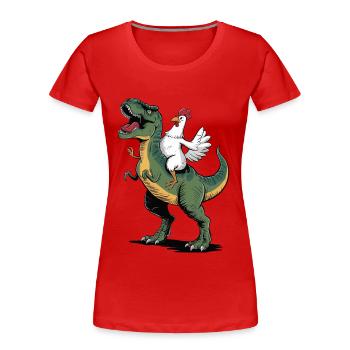 Huhn - Frauen Premium Bio T-Shirt - Rot - Vorne - Mia (176cm)