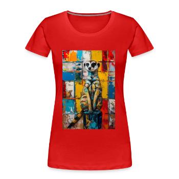Suricate - T-shirt bio Premium Femme - rouge - Devant - Mia (176cm)