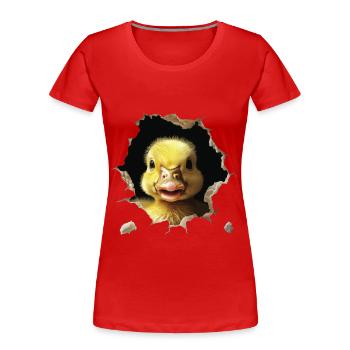 Ente - Frauen Premium Bio T-Shirt - Rot - Vorne - Mia (176cm)