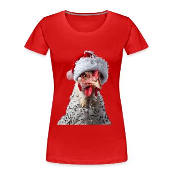 Huhn - Frauen Premium Bio T-Shirt - Rot - Vorne - Mia (176cm)