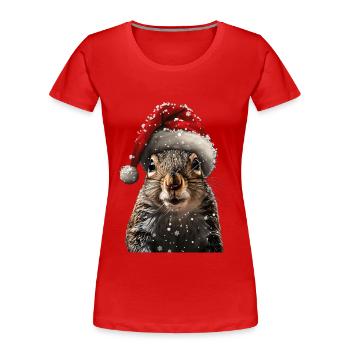 Écureuil - T-shirt bio Premium Femme - rouge - Devant - Mia (176cm)