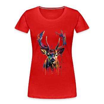 chevreuil - T-shirt bio Premium Femme - rouge - Devant - Mia (176cm)