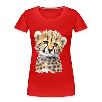 Gepard - Frauen Premium Bio T-Shirt - Rot - Vorne - Mia (176cm)