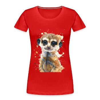 Suricate - T-shirt bio Premium Femme - rouge - Devant - Mia (176cm)
