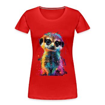 Suricate - T-shirt bio Premium Femme - rouge - Devant - Mia (176cm)