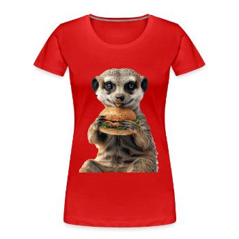 Suricate - T-shirt bio Premium Femme - rouge - Devant - Mia (176cm)