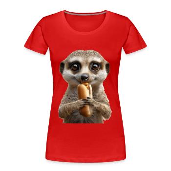 Suricate - T-shirt bio Premium Femme - rouge - Devant - Mia (176cm)
