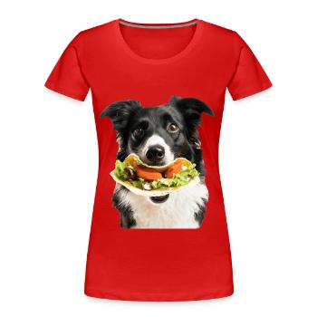 Border Collie - Frauen Premium Bio T-Shirt - Rot - Vorne - Mia (176cm)