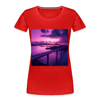 Japon - T-shirt bio Premium Femme - rouge - Devant - Mia (176cm)