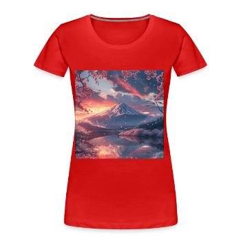Japon - T-shirt bio Premium Femme - rouge - Devant - Mia (176cm)