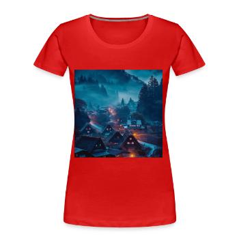 Japan - Frauen Premium Bio T-Shirt - Rot - Vorne - Mia (176cm)