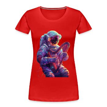 Astronaut Harfe - Frauen Premium Bio T-Shirt - Rot - Vorne - Mia (176cm)