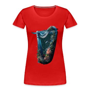 Fisch Harfe - Frauen Premium Bio T-Shirt - Rot - Vorne - Mia (176cm)