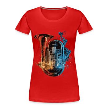 Tuba - Frauen Premium Bio T-Shirt - Rot - Vorne - Mia (176cm)