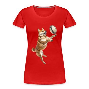 Shiba Inu - Frauen Premium Bio T-Shirt - Rot - Vorne - Mia (176cm)