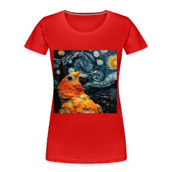 Sittiche - Frauen Premium Bio T-Shirt - Rot - Vorne - Mia (176cm)