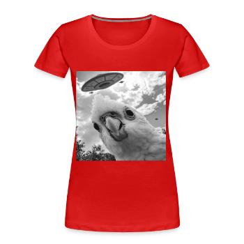 Sittiche - Frauen Premium Bio T-Shirt - Rot - Vorne - Mia (176cm)