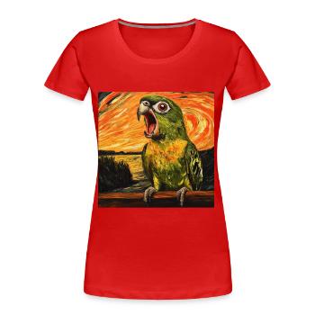 Sittiche - Frauen Premium Bio T-Shirt - Rot - Vorne - Mia (176cm)