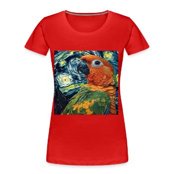 Sittiche - Frauen Premium Bio T-Shirt - Rot - Vorne - Mia (176cm)