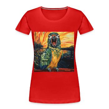 Sittiche - Frauen Premium Bio T-Shirt - Rot - Vorne - Mia (176cm)
