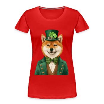 Shiba Inu - Frauen Premium Bio T-Shirt - Rot - Vorne - Mia (176cm)