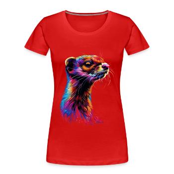Wiesel - Frauen Premium Bio T-Shirt - Rot - Vorne - Mia (176cm)